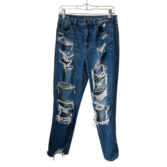 American Eagle Ripped Mom Jeans - 8L - Picture 1 of 7